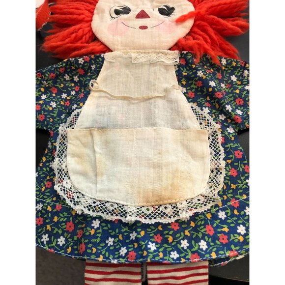 Handmade Raggedy Ann and Andy plus a Small Raggedy Ann Cosmetics Purse 1970's - Picture 12 of 14